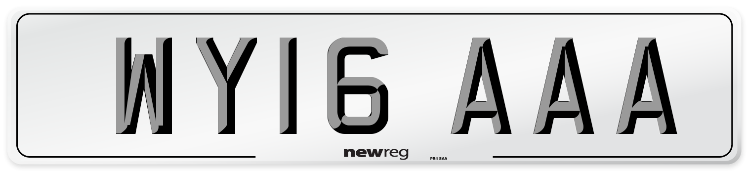 WY16 AAA Number Plate from New Reg